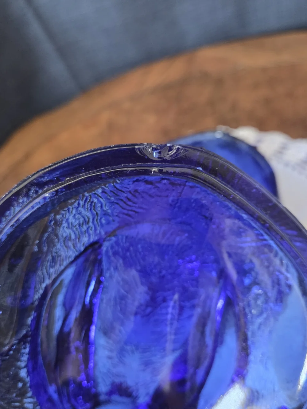 Vintage Cobalt Blue Glass Rabbit Bunny Covered Dish / Candy Dish *See Pics*